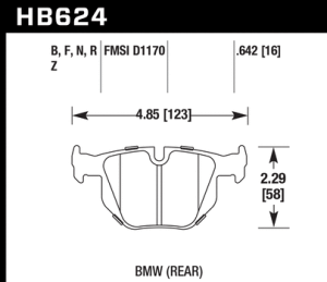 HB624B.642 HAWK Performance HPS 5.0 Klocki hamulcowe samochodowe (kpl.)
