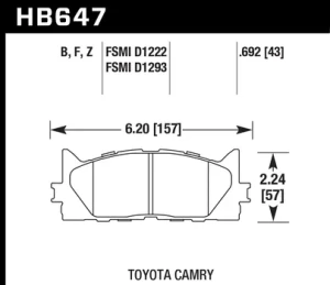 HB647B.692 HAWK Performance HPS 5.0 Klocki hamulcowe samochodowe (kpl.)