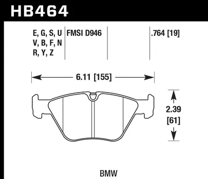 HB464N.764 HAWK Performance HP PLUS