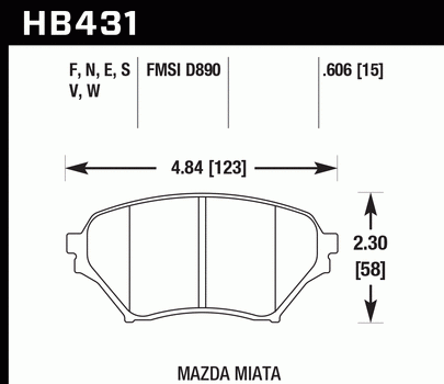 HB431F.606 HAWK Performance HPS Klocki hamulcowe (kpl.)