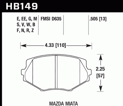 HB149F.505 HAWK Performance HPS Klocki hamulcowe (kpl.)