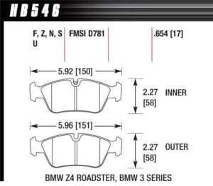 HB546U.654 HAWK Performance DTC-70 Klocki hamulcowe