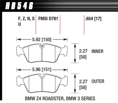 HB546S.654 HAWK Performance HT-10 Klocki hamulcowe