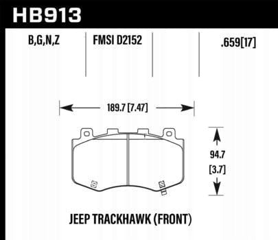 HB913B.659 HAWK Performance HPS 5.0 Klocki hamulcowe