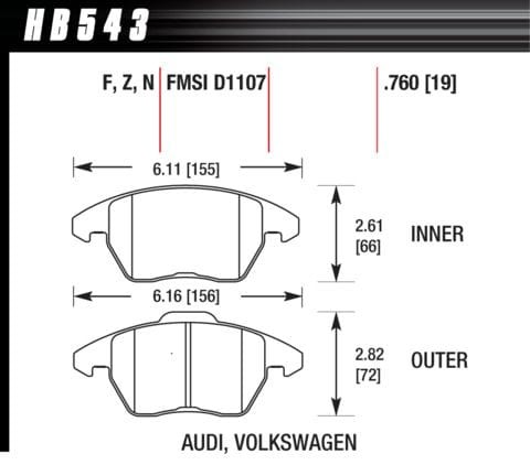 HB543B.760 HAWK Performance HPS 5.0 Klocki hamulcowe