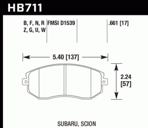 HB711N.661 HAWK Performance HP PLUS Klocki hamulcowe (kpl.)
