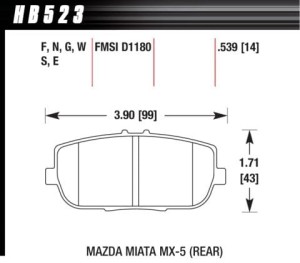 HB523W.539 HAWK Performance DTC-30 Klocki hamulcowe