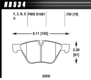 HB534S.750 HAWK Performance HT-10 Klocki hamulcowe