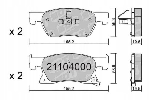GALFER/SDT 21104000 klocki hamulcowe