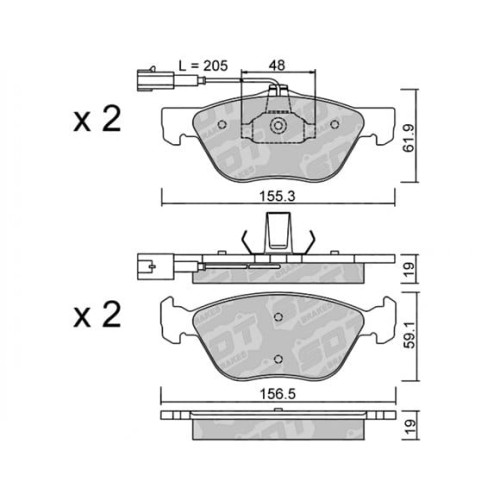 GALFER/SDT 2144100 klocki hamulcowe