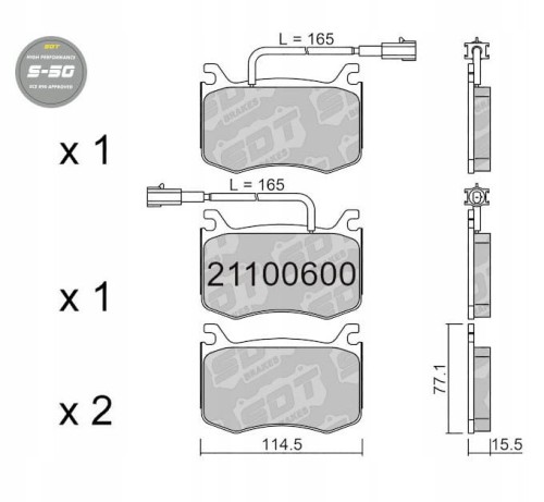 GALFER/SDT 21100600 klocki hamulcowe