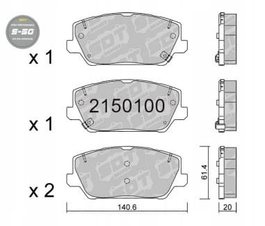 GALFER/SDT 2150100 klocki hamulcowe