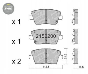 GALFER/SDT 2150200 klocki hamulcowe