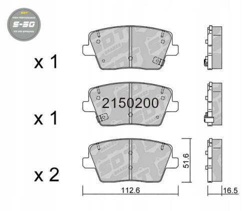 GALFER/SDT 2150200 klocki hamulcowe