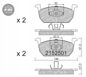 GALFER/SDT 2152501 klocki hamulcowe