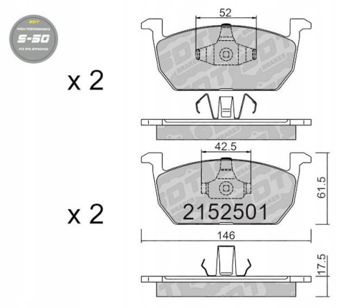 GALFER/SDT 2152501 klocki hamulcowe