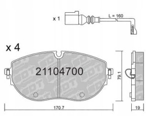 GALFER/SDT 21104700 klocki hamulcowe