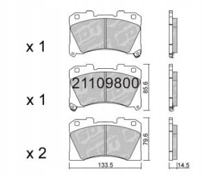 GALFER/SDT 21109800 klocki hamulcowe