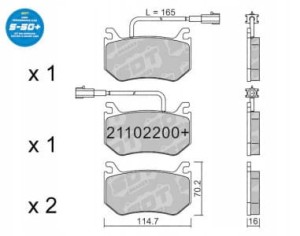 GALFER/SDT 21102200+ klocki hamulcowe