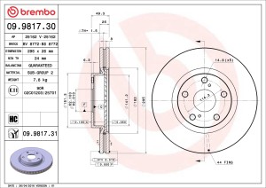 Tarcze hamulcowe Brembo 09.9817.31