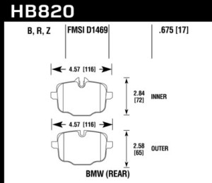 HB820B.675 HAWK Performance HPS 5.0 Klocki hamulcowe (kpl.)